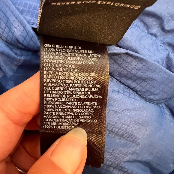 The North Face Kids 550 Goose Down Moondoggy Full Zip Jacket Reversible Coat L - Picture 8 of 8